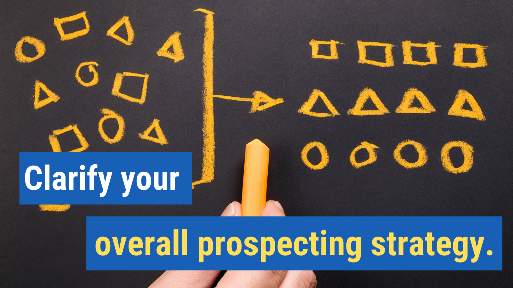 1. Clarify your overall prospecting strategy.