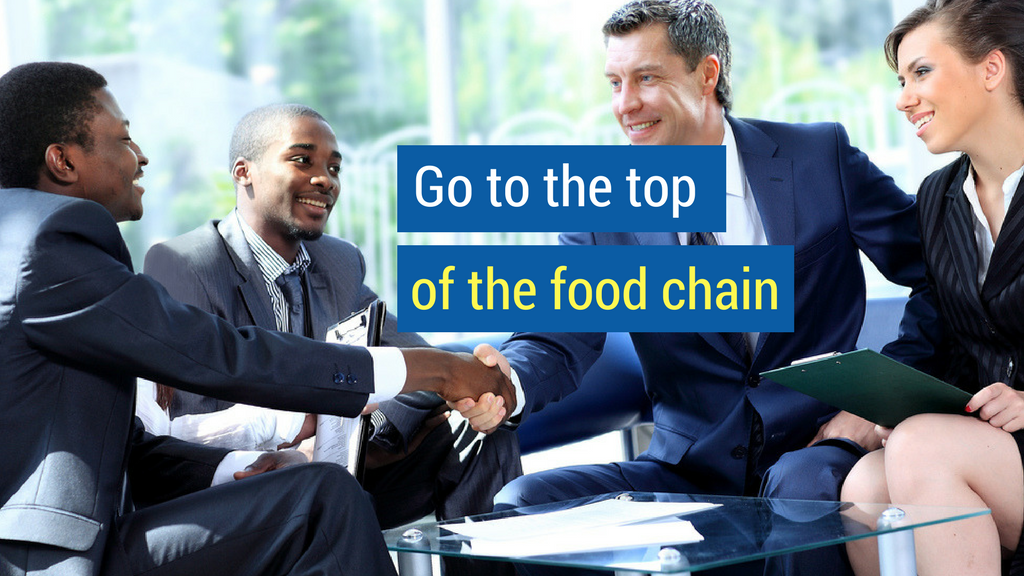 How to Sell to Large Companies Strategy #2: Go to the top of the food chain.
