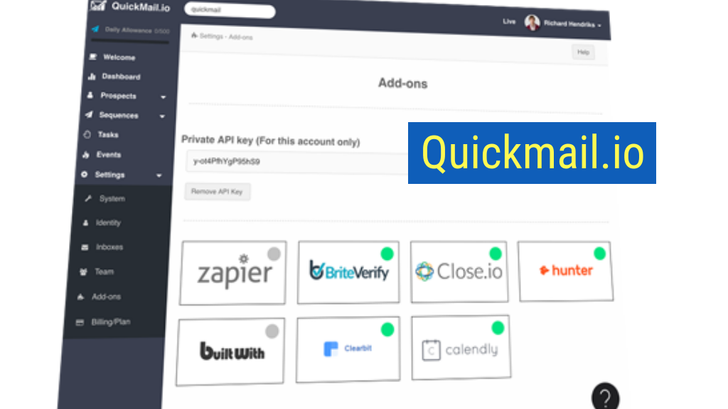 Sales Emails Tool #7: Quickmail.io