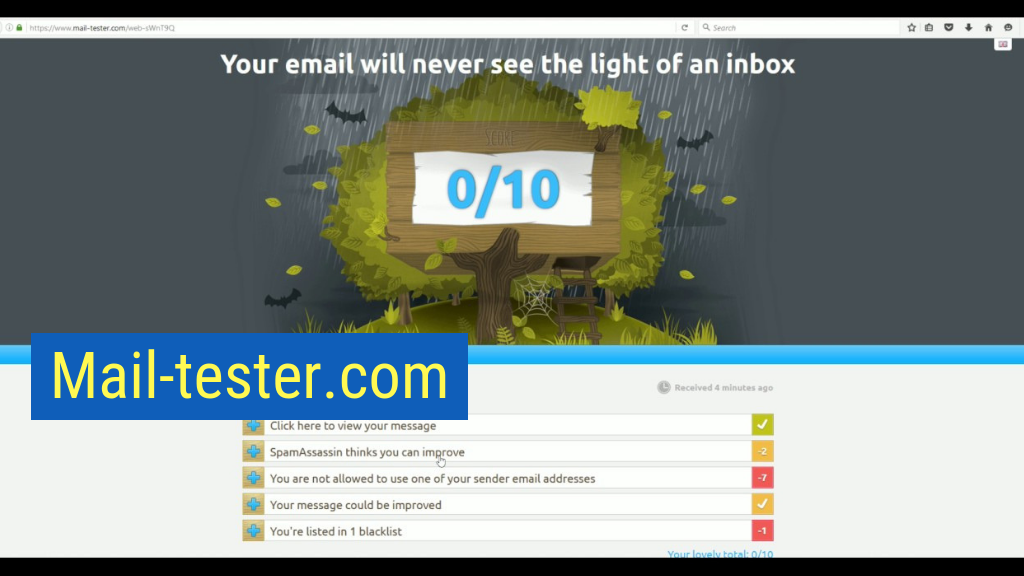 Sales Emails Tool #4: Mail-Tester.com