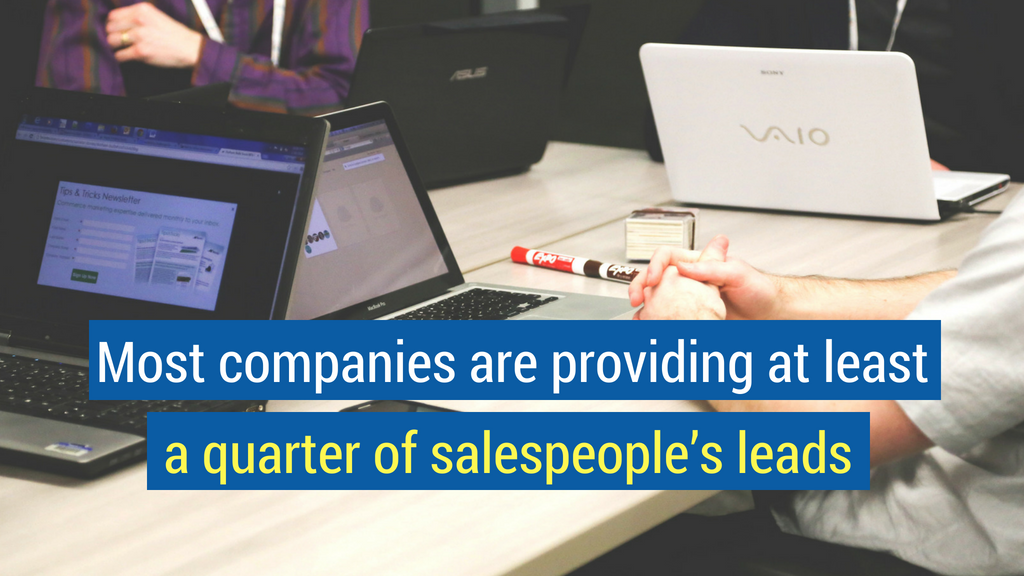Sales Statistic #4: Most companies are providing at least a quarter of salespeople’s leads.